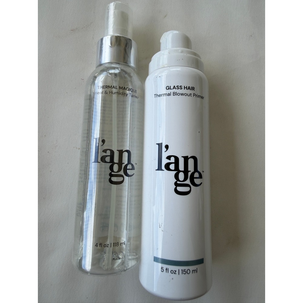 L'ange Thermal Magique Heat Humidity Tamer & Glass Hair Blowout Primer Set NEW